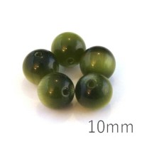 Perle oeil de chat 10mm olivine x5