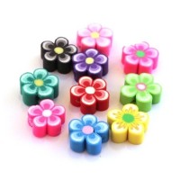 Perles fimo fleurs 10mm assortiment