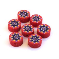 Perles fimo palet rouge x10