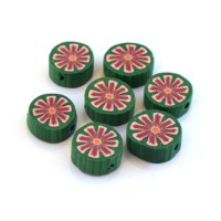 Perles fimo palet vert x10