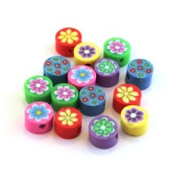 Perles fimo disques 6mm assortiment