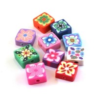 Perles fimo carées assortiment