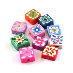Perles fimo carées assortiment