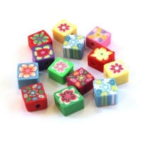 Perles fimo mini carrées assortiment