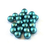 Perles nacrées givrées 6mm émeraude