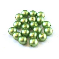 Perles nacrées givrées 6mm pistache