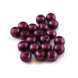 Perles nacrées givrées 6mm prune