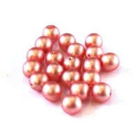 Perles nacrées givrées 6mm corail