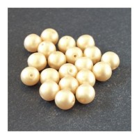 Perles nacrées givrées 6mm champagne