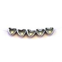 Perles coeur hématite argent