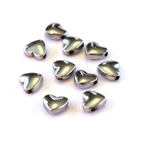 Perles hématite coeur argent 6mm