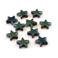 Perles hématite étoiles vert 8mm