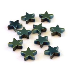 Perles hématite étoiles vert 8mm