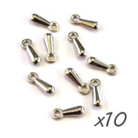 Breloques gouttes vieil argent 7mm