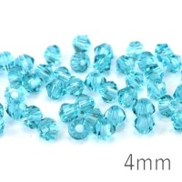 Perle toupie verre 4mm aquamarine
