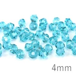 Perle toupie verre 4mm aquamarine