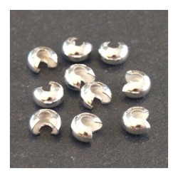Caches perles à écraser 4mm argenté