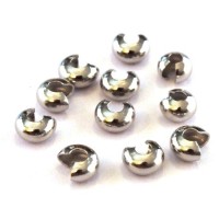 Caches perles à écraser 4mm vieil argent