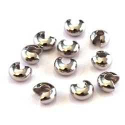 Caches perles à écraser 4mm vieil argent