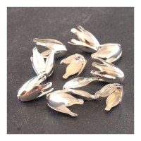 Perle coupelle tulipe en métal argenté x10