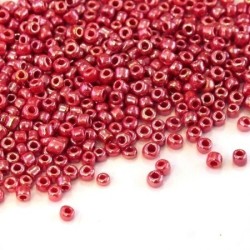 Perles de rocailles 2mm rouge nacré lustré
