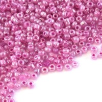 Perles de rocailles 2mm vieux rose nacré lustré