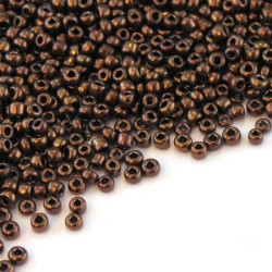 Perles de rocailles 2mm marron cuivré