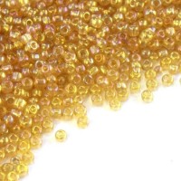 Perles de rocailles 2mm doré irisé