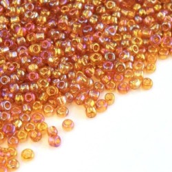 Perles de rocailles 2mm topaze irisé