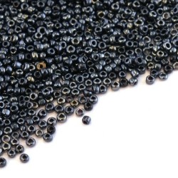Perles mini rocailles gris anthracite lustré 1,5mm