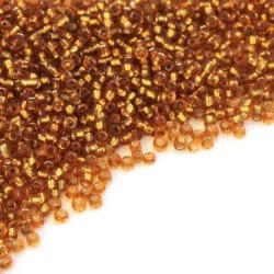 Perles mini rocailles topaze 1,5mm