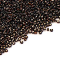 Perles mini rocailles marron 1,5mm