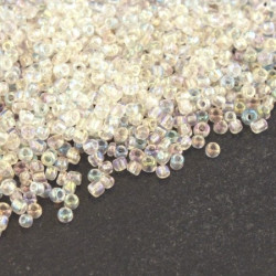Perles mini rocailles cristal irisé AB  1,5mm