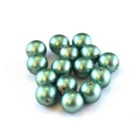 Perles nacrées givrées 8mm vert