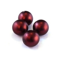Perles nacrées givrées 14mm bordeaux