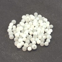 Perles verre oeil de chat artisanales 4mm blanc