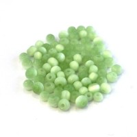 Perles verre oeil de chat artisanales 4mm vert clair