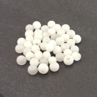 Perles verre oeil de chat artisanales 6mm blanc