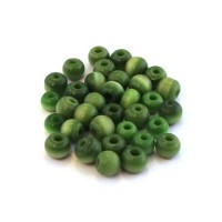Perles verre oeil de chat artisanales 6mm vert foncé