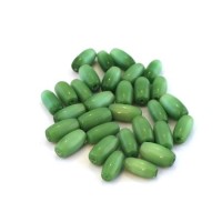 Perles artisanales olives oeil de chat 9mm vert foncé