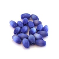 Perles artisanales olives oeil de chat 10mm bleu
