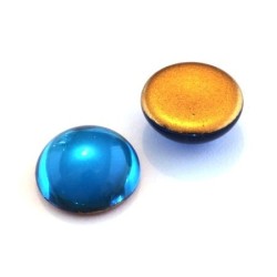 Cabochons verre de bohème 18mm turquoise