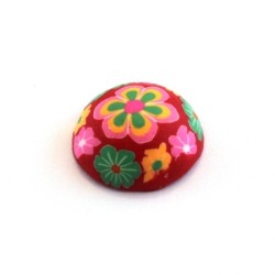 Cabochon fimo 20mm rouge