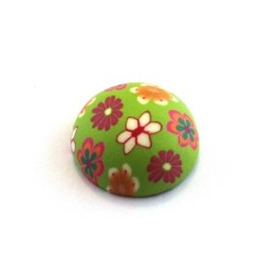 Cabochon fimo 20mm vert