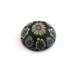 Cabochon fimo 20mm noir