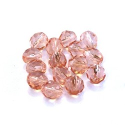Perles à facettes 8mm rose pêche x15
