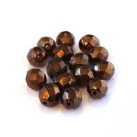 Perles à facettes 8mm marron cuivré x15