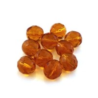 Perles à facettes 10mm ambre