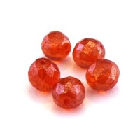 Perles à facettes 12mm orange lustré