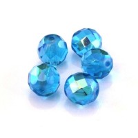 Perles à facettes 12mm turquoise irisé AB